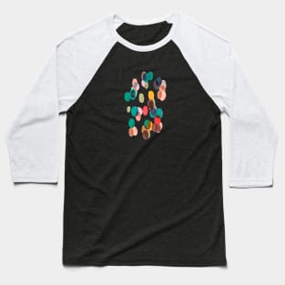 Tropical Relaxing Watercolor Dots Baseball T-Shirt